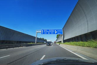 Noise protection wall on the A9 near Munich