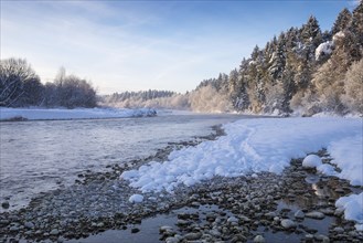 Isar river in the winter