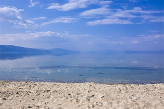 White sand beach on Lake Ohrid