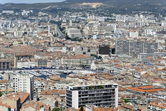 View from Notre-Dame de la Garde across the city, Marseille