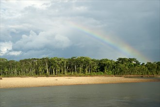 Banks of the Tambopata with rainbow