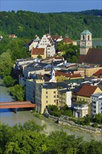 View of the town of Wasserburg am Inn