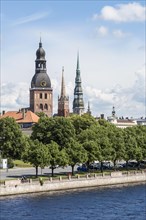 Historic centre with the banks of the Daugava river or Western Dvina