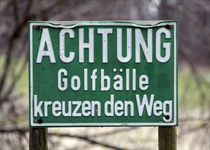 Warning sign in German