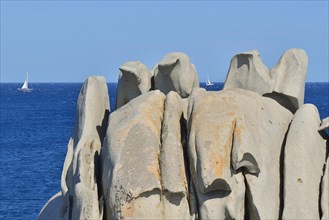 Rock formation on one of the Lavezzi Islands or Iles Lavezzi in Bonifacio