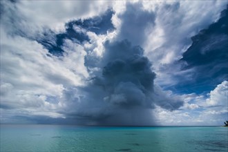 Dark rain clouds above the Ant Atoll