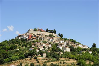 Small town situated on a hill