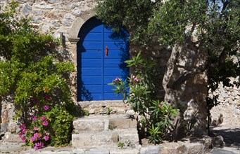 Blue front door