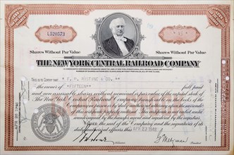 Historical share of The New York Central Railroad Company