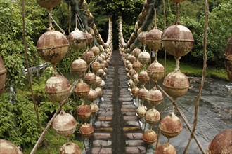 Suspension bridge made from ship ropes and buoys