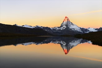 Matterhorn reflected in lake Stellisee