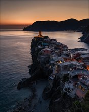 View of Vernazza at sunset