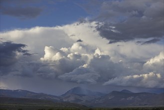 Rainy weather over the mountains in the evening
