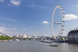 London Eye ferris wheel and County Hall