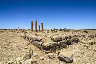 The columns of a ruined structure at the Pre-Aksumite settlement of Qohaito