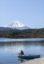 Angler at Lake Saiko
