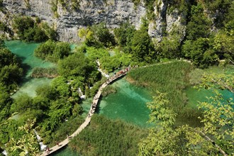 A boardwalk through Plitvice Lakes