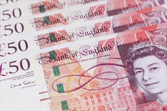 British fifty pound notes