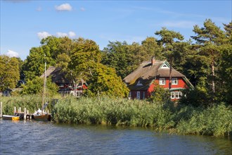 Boats and houses on Prerower Strom or Prerowstrom