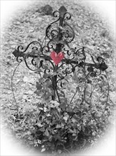 Iron cross with red heart