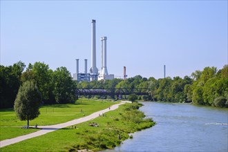 Braunau Railway Bridge over Isar and South Heating Power Station