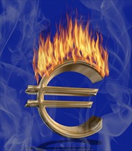 Burning euro symbol