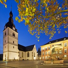 Downtown with Redeemer Church and Town Hall