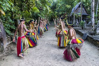 Stick dance performed by the tribal people of Yap Island