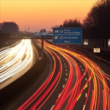 A40 motorway at sunset