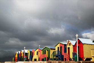 Colourful beach houses in Cape Town