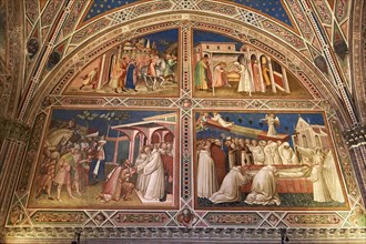 Frescoes in the Sacristy depicting the life of Saint Benedict dating from 1387 and commissioned by Benedetto degli Alberti