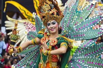 Elaborate costume at the Jember Fashion Festival