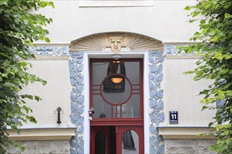 Art Nouveau entrance to the house Vidus iela 11