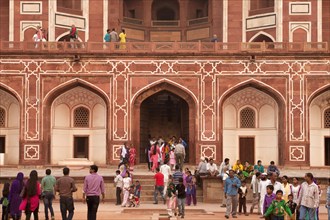 Indian visitors at the entrance to Humayun's Tomb