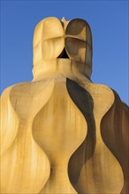 Sculpted ventilation shaft on the roof of Casa Mila