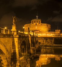 Ponte Sant'Angelo and Castel Sant'Angelo at night