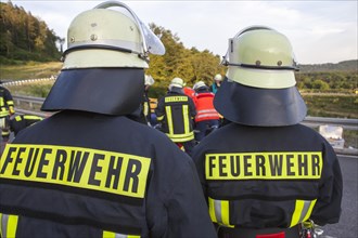 Joint training exercise of the Bad Sackingen and Murg volunteer fire brigades and the German Red Cross of Bad Sackingen