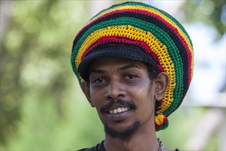 Local man with a rasta hat