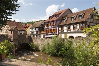 Half-timbered houses on the river Weiss
