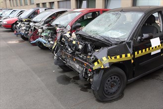 Passenger cars after the crash test