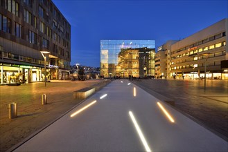 Light composition with LED lights in a terrazzo band