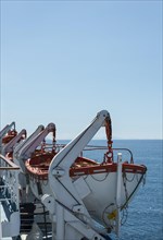 Lifeboats of a passenger ferry from Livorno to Bastia