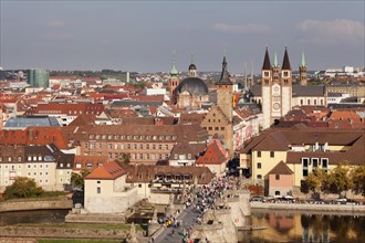 View of Wurzburg with Old Main bridge