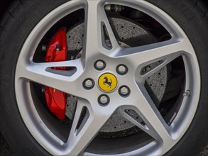Wheel of a Ferrari car