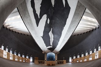 Interior of the Chapel of Santa Maria degli Angeli by architect Mario Botta