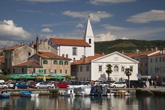 Harbour and view of the town of Izola