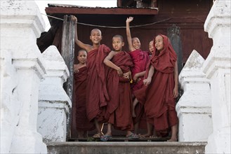 Novice monks in the Shwe Yaunghwe Kyaung Monastery