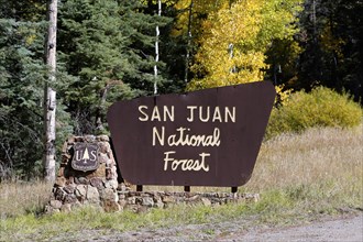 San Juan National Forest sign at Wolf Creek Pass