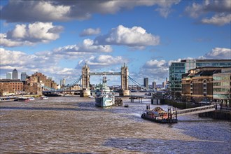 River Thames with HMS Belfast and Tower Bridge