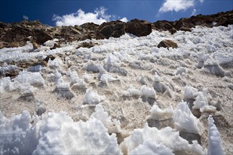 Penitent snow near the glacier of the volcano Iztaccihuatl